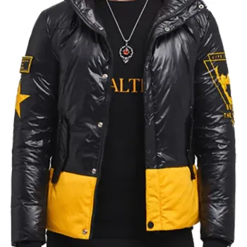 Cyberpunk Hooded Yellow Block Jacket