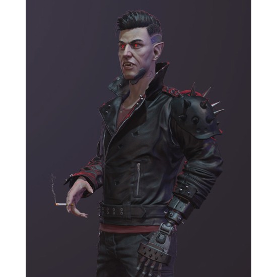 Cyberpunk Zane Devon Studded Leather Jacket