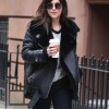 Dakota Johnson Black Leather Shearling Jacket