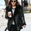 Dakota Johnson Black Leather Shearling Jacket Dakota Johnson Black Leather Shearling Jacket