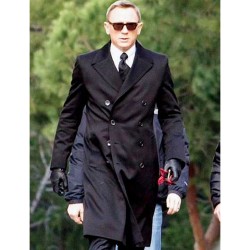 Spectre Daniel Craig Black Wool Coat