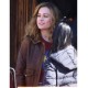 Brie Larson Captain Marvel Pilot Brown Leather Jacket