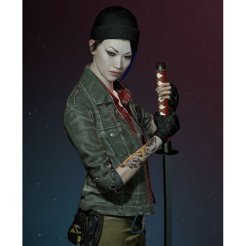Jessa Yatsuda Dead Rising 4 Green Leather Jacket Jessa Yatsuda Dead Rising 4 Green Leather Jacket