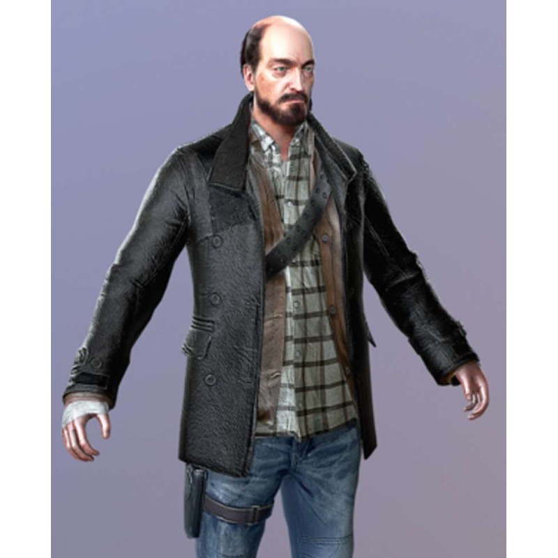 DR4 Tom Pickton Black Leather Coat