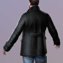 DR4 Tom Pickton Black Leather Coat