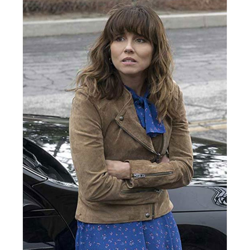 Linda Cardellini Dead To Me Suede Leather Jacket Linda Cardellini Dead To Me Suede Leather Jacket