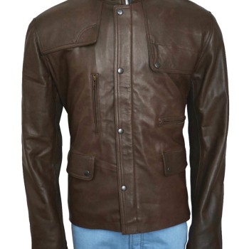 Deadpool Film Ajax Brown Leather Jacket