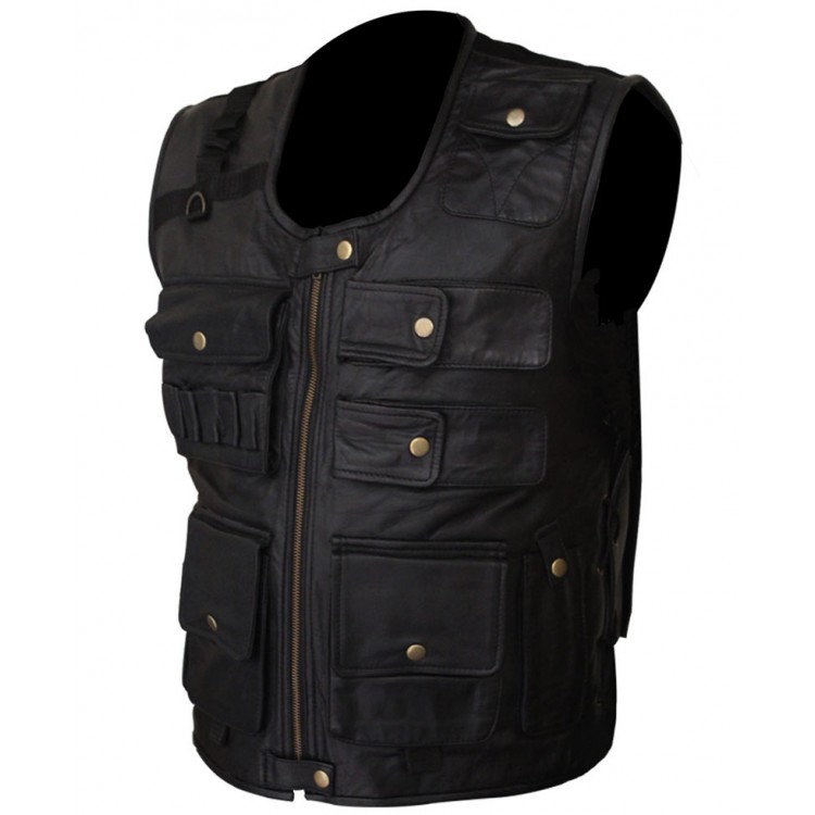 Dean Ambrose Black Leather Bomber Vest