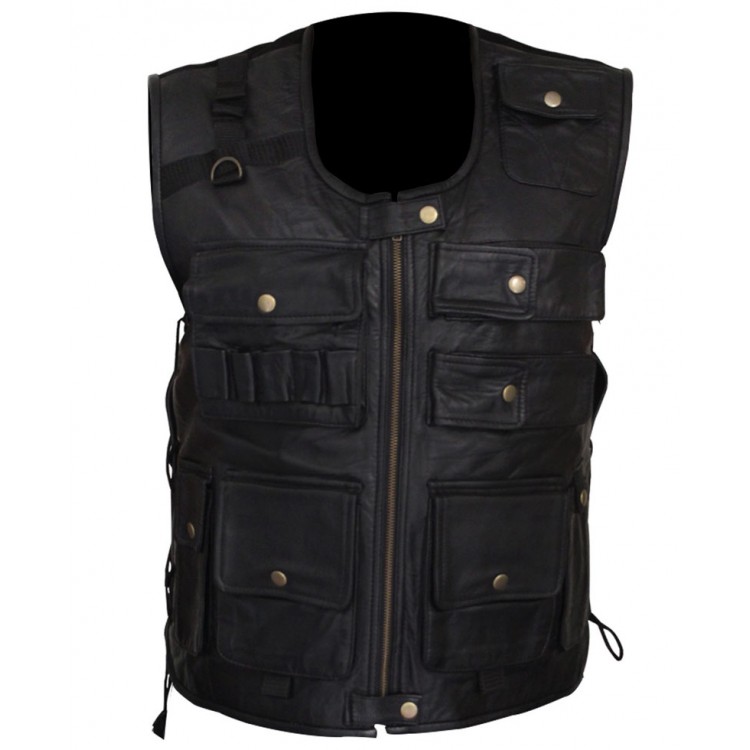 Dean Ambrose Black Leather Bomber Vest Dean Ambrose Black Leather Bomber Vest