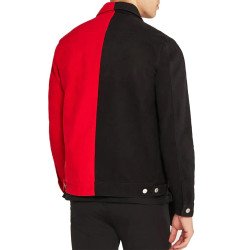 Denim Black and Red Jacket
