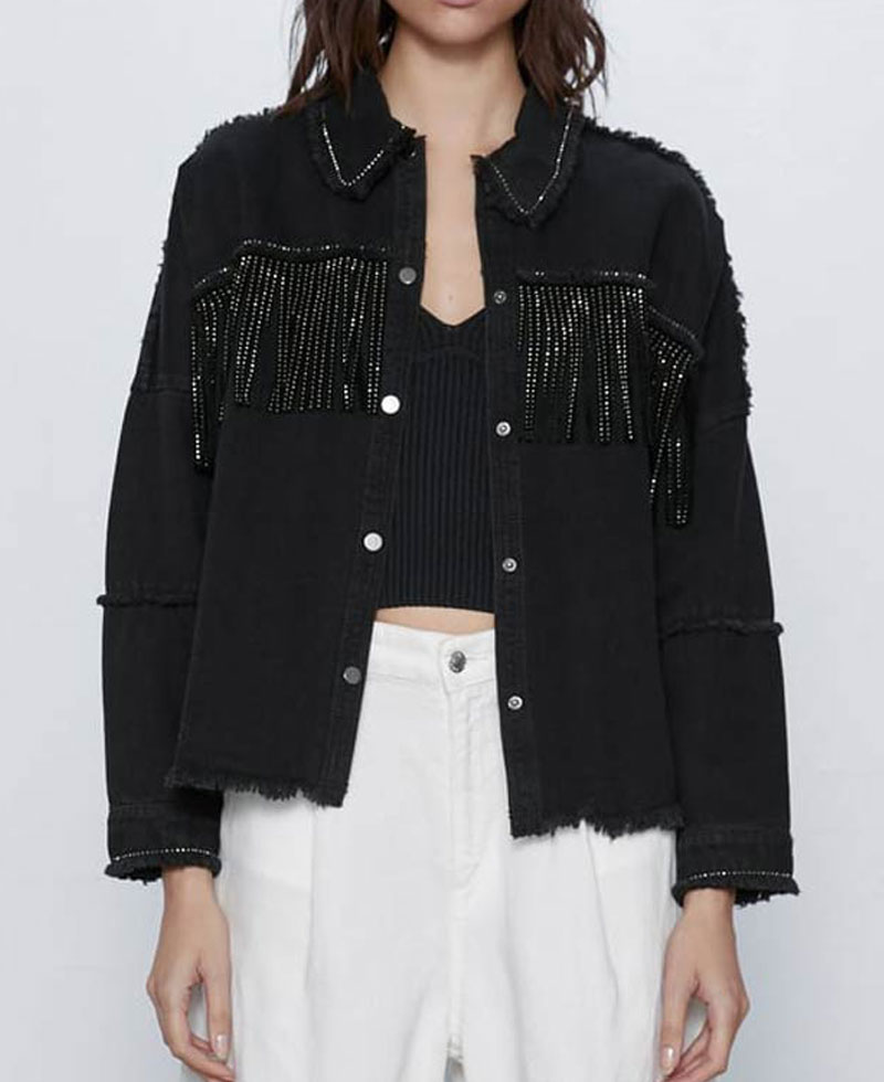 Denim Killing Eve Villanelle Fringe Jacket
