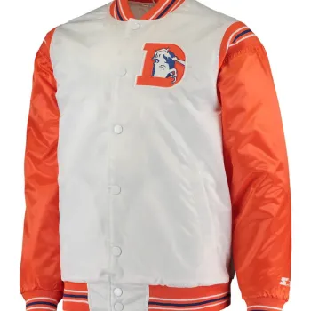 Denver Broncos Replica Starter White and Orange Jacket