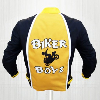 Biker Boyz Yellow and Black Leather Jacket