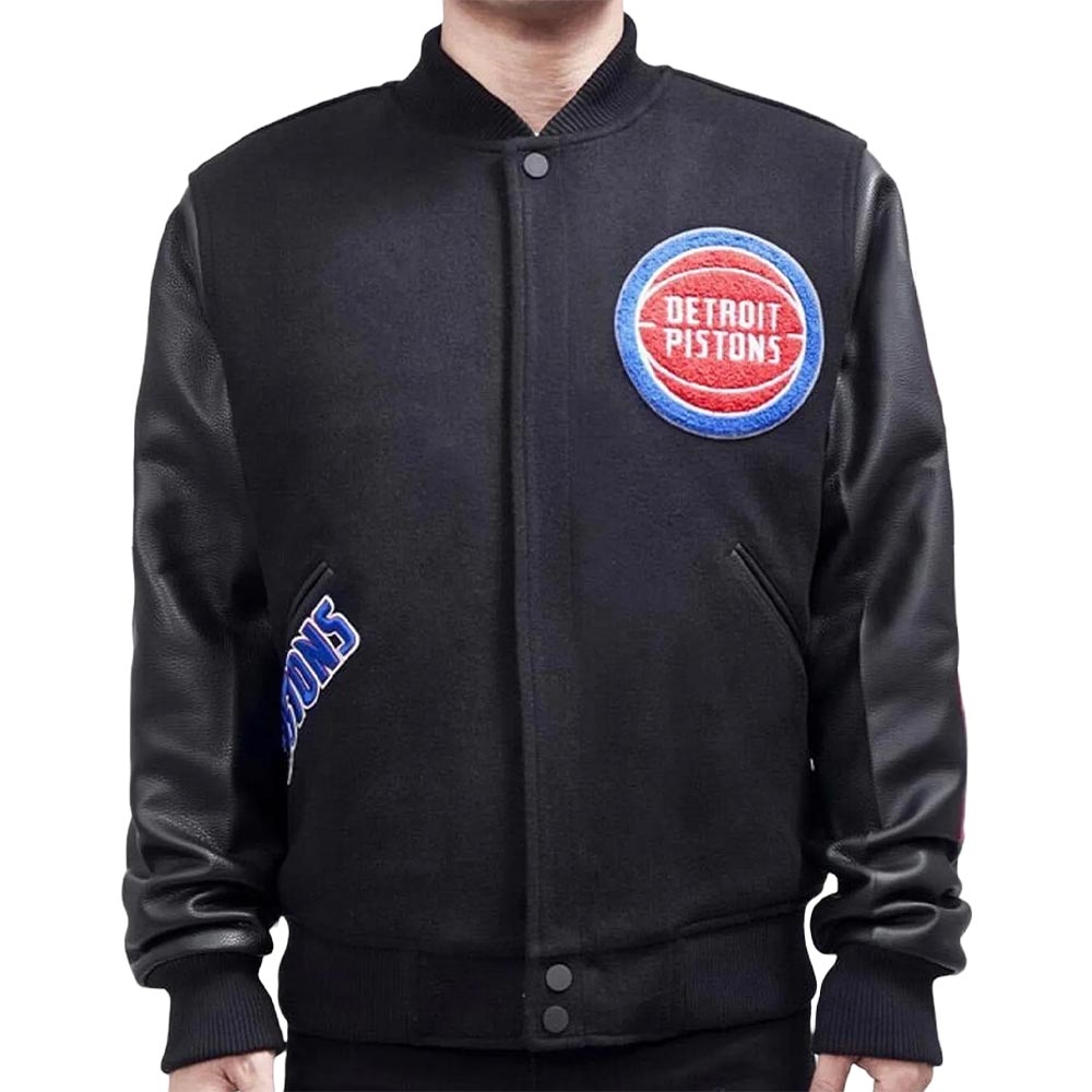 Detroit Pistons Black Varsity Jacket