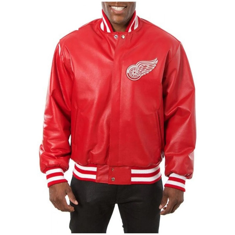 Detroit Red Wings Leather Red Jacket Detroit Red Wings Leather Red Jacket