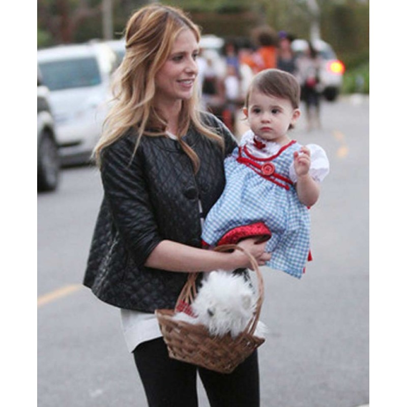 Sarah Michelle Gellar Diamond Quilted Jacket Sarah Michelle Gellar Diamond Quilted Jacket