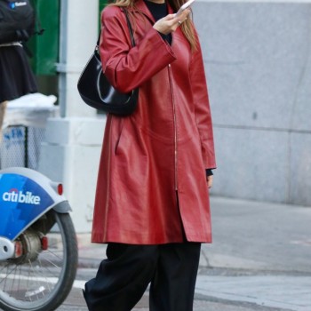 Dianna Agron In A Red Coat