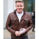 Gordon Ramsay Distressed Brown Leather Jacket