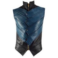 Vergil Blue and Black Leather Vest