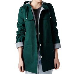 Doctor Who Jenna Coleman Green Hooded Jacket