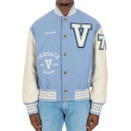 Donatella Versace Blue Varsity Jacket