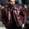 Drake Film Festival Burgundy Bomber Leather Jacket Drake Film Festival Burgundy Bomber Leather Jacket