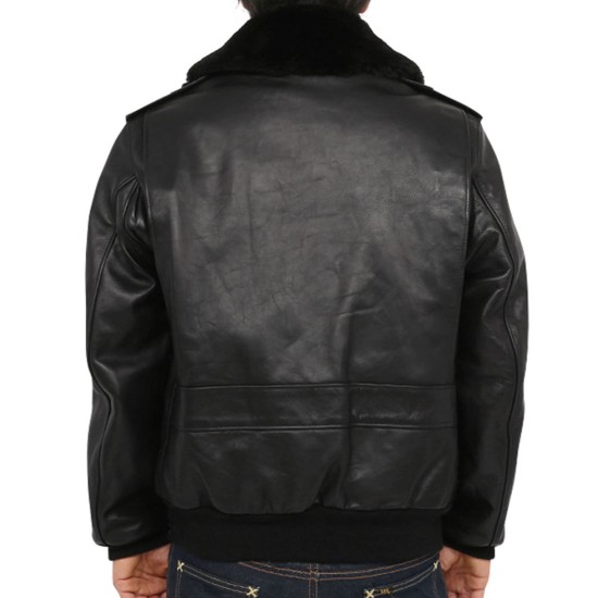 Drake Bomber Black Leather Jacket