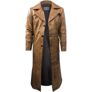 Duster Leather Brown Coat