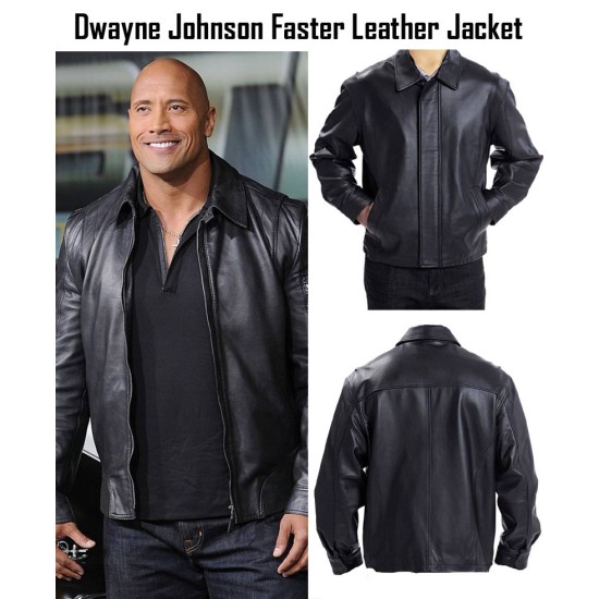Driver Faster Movie Dwayne Johnson Leather Jacket