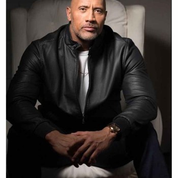 Dwayne Johnson Fighting with My Family Black Leather Jacket