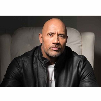 Dwayne Johnson Fighting with My Family Black Leather Jacket