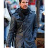 Dylan Mcdermott Belted Black Leather Coat
