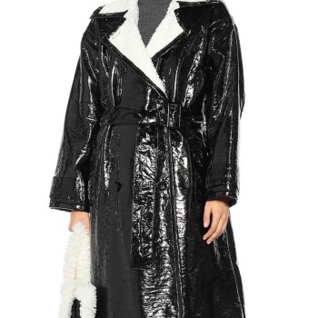 Dynasty Elaine Hendrix Black Shearling Coat