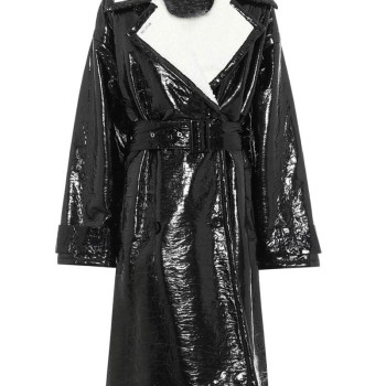 Dynasty Elaine Hendrix Black Shearling Coat