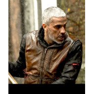 Earth and Blood Sami Bouajila Brown Leather Vest
