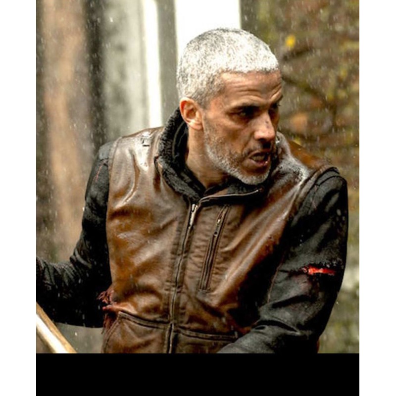 Earth and Blood Sami Bouajila Brown Leather Vest Earth and Blood Sami Bouajila Brown Leather Vest
