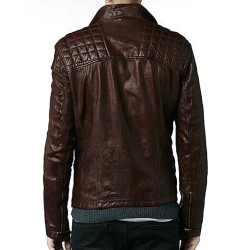 Eddie Redmayne Motorcycle Brown Leather Jacket