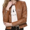 Women's Elegant Zipper Faux Leather Moto Jacket Women's Elegant Zipper Faux Leather Moto Jacket