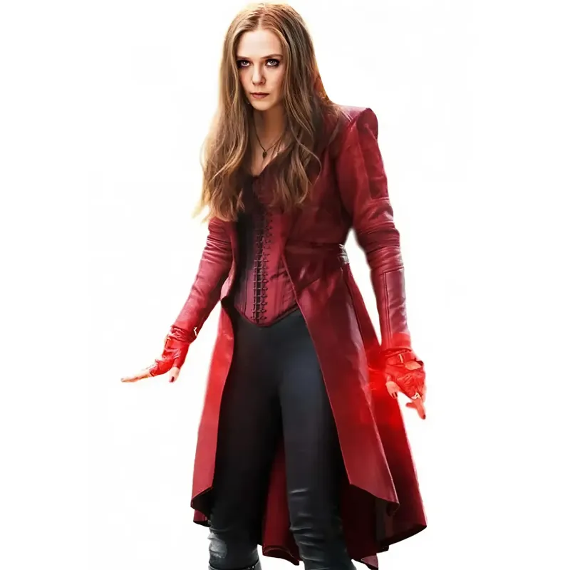 WandaVision Elizabeth Olsen Maroon Coat WandaVision Elizabeth Olsen Maroon Coat