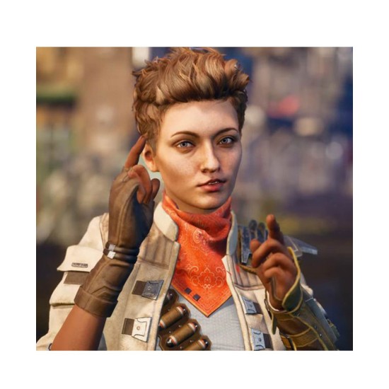 Ellie The Outer Worlds White Leather Jacket