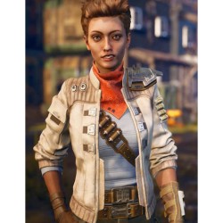 Ellie The Outer Worlds White Leather Jacket