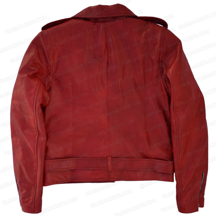Emilia Clarke Last Christmas Red Leather Jacket Emilia Clarke Last Christmas Red Leather Jacket