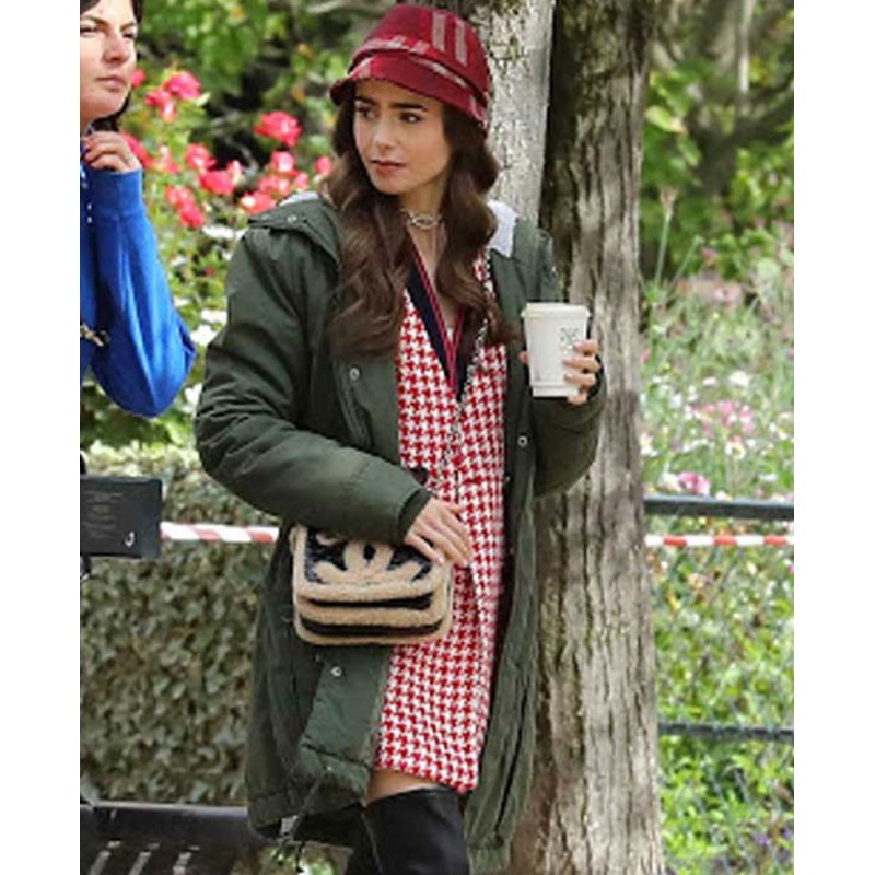 Emily in Paris Lily Collins Hooded Coat Emily in Paris Lily Collins Hooded Coat