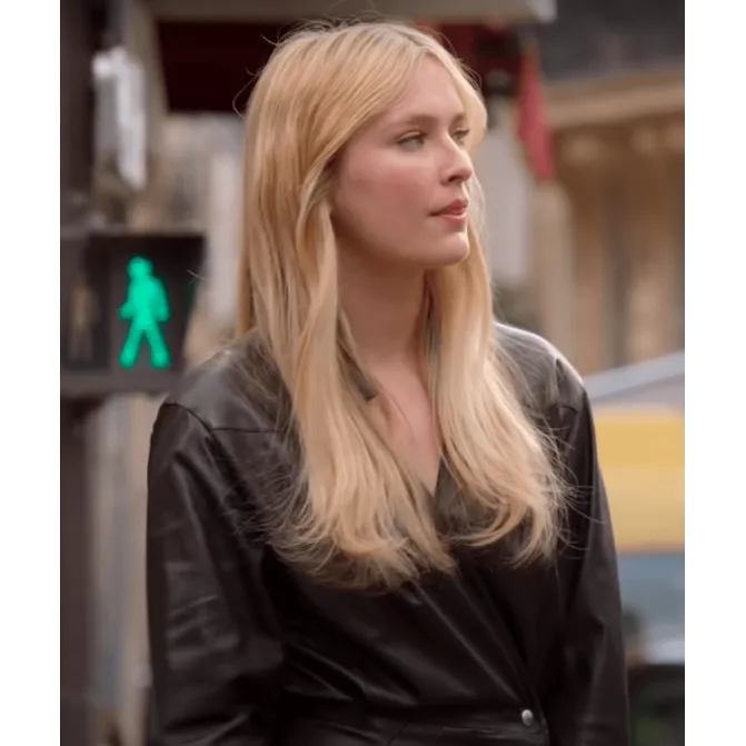 Emily in Paris S2 Camille Razat Black Coat Emily in Paris S2 Camille Razat Black Coat