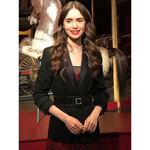 Emily In Paris S2 Emily Cooper Black Blazer Emily In Paris S2 Emily Cooper Black Blazer