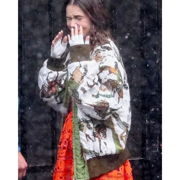 Emily In Paris S2 Lily Collins Satin Jacket Emily In Paris S2 Lily Collins Satin Jacket