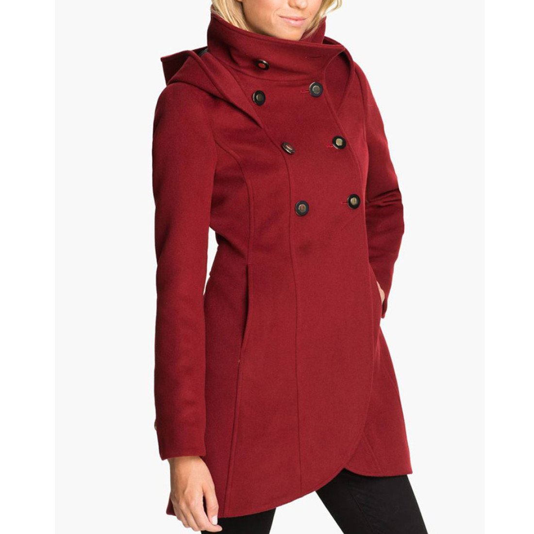 Double Breasted Once Upon a Time Emma Swan Red Coat - Films Jackets