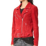Jennifer Morrison Once Upon A Time Red Suede Leather Jacket