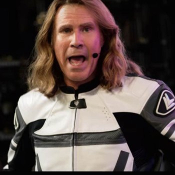 Eurovision Song Contest Lars Erickssong White and Black Biker Jacket