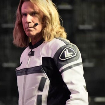 Eurovision Song Contest Lars Erickssong White and Black Biker Jacket